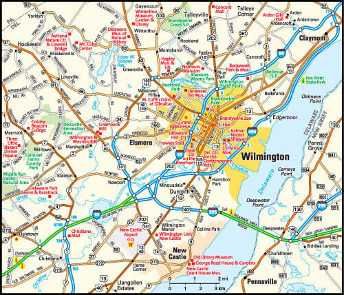 Wilmington Delaware Area Map